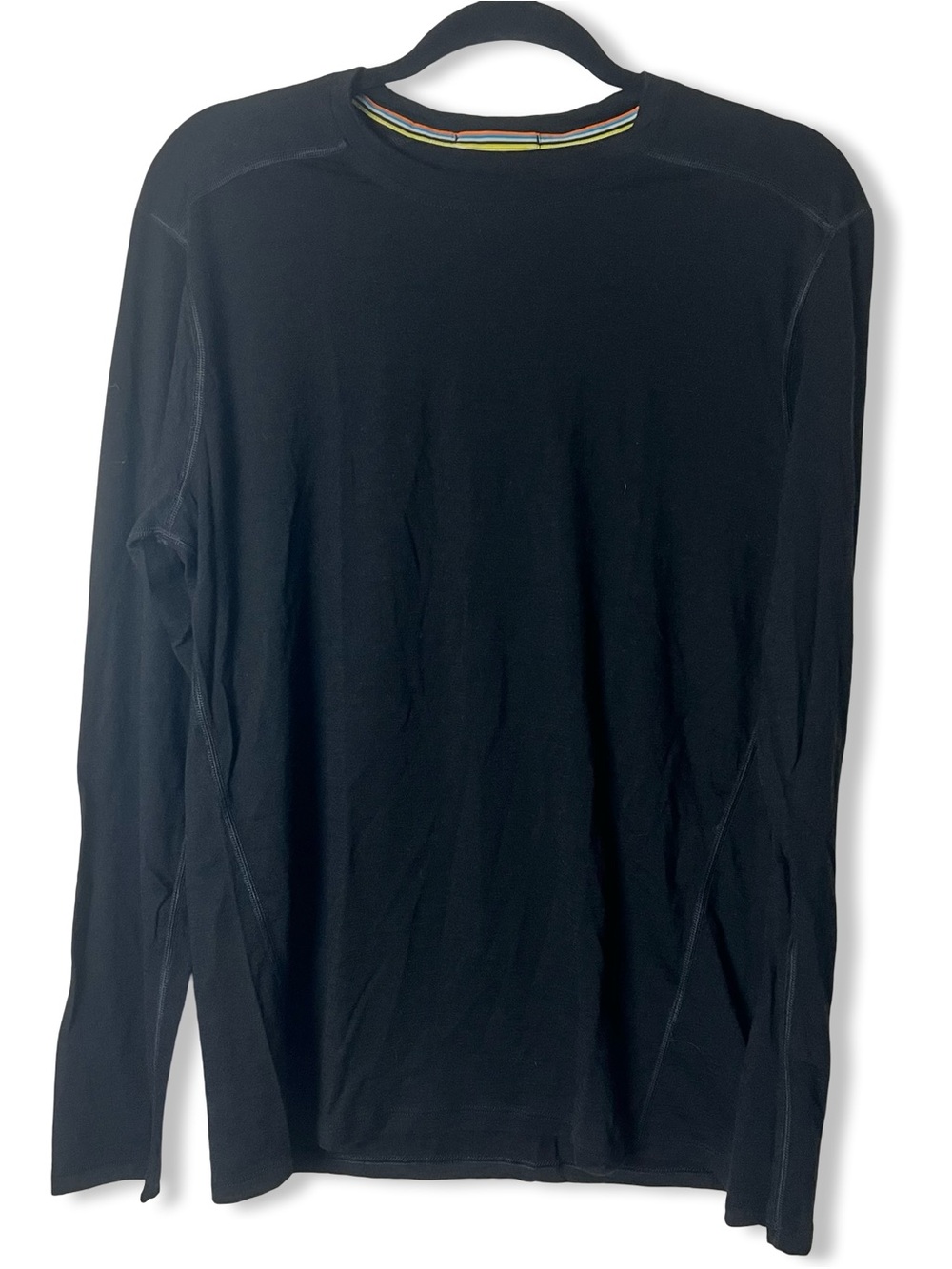 Smartwool Men’s Long Sleeve Crew Neck Base Layer Top Black Merino Wool Sz. M